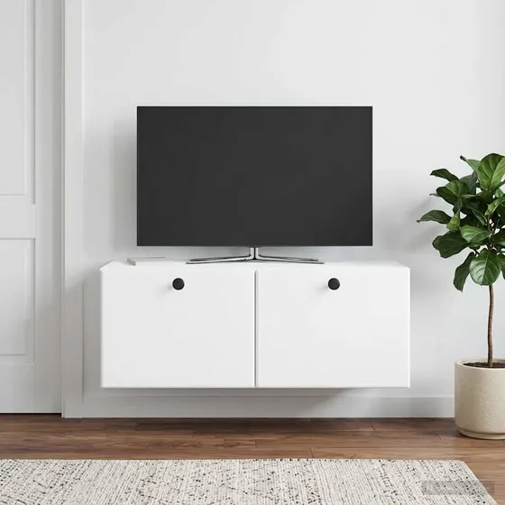 vidaXL Væghængt TV-skab 78,5 x 31 x 30 cm - Hvid