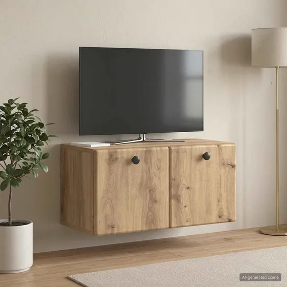 vidaXL Væghængt TV-skab i Artisan-eg, 59,5 x 31 x 30 cm