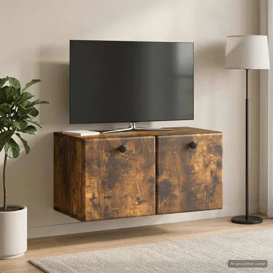 vidaXL Væghængt TV-skab i Røget Eg, 59,5 x 31 x 30 cm