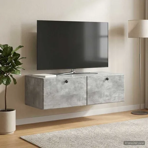 vidaXL Væghængt TV-skab 98x41x30 cm - Betongrå