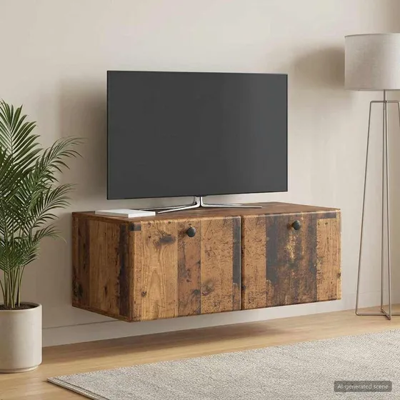 vidaXL Væghængt TV-skab i gammelt træ, 78,5 x 41 x 30 cm