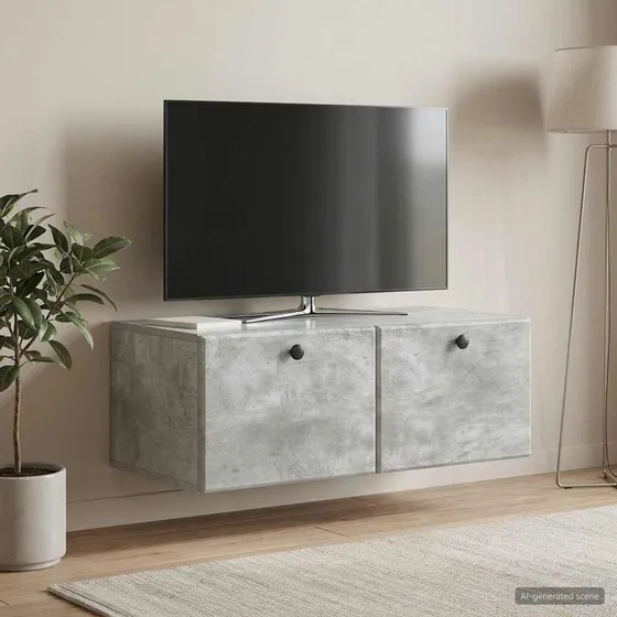 vidaXL Væghængt TV-skab 78,5 x 41 x 30 cm - Betongrå
