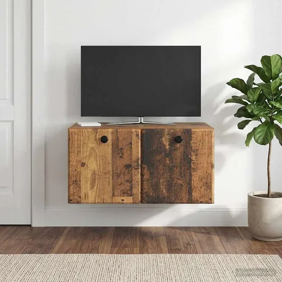 vidaXL Væghængt TV-skab i Gammelt træ - 59,5 x 41 x 30 cm