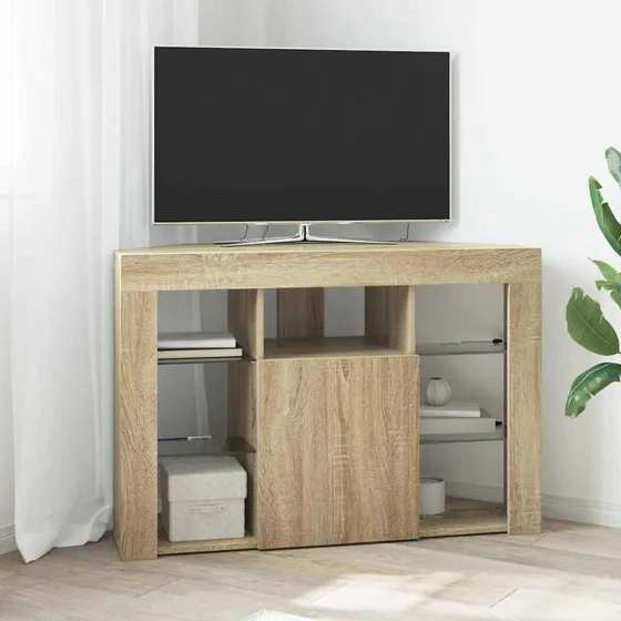 vidaXL Hjørne LED TV Skab 100x40x68cm - Sonoma eg