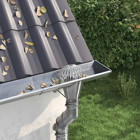 vidaXL Tagrende bladbeskytter 160 mm Sølv, 2 stk. Rustfrit stål