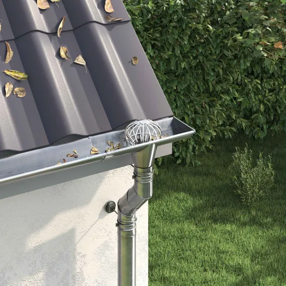 vidaXL Tagrende bladbeskytter 2 stk. Sølv 110 mm Rustfrit stål
