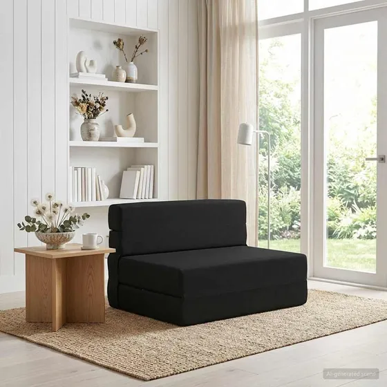 vidaXL Samlebar Sofa Seng Sort 100 x 80 x 60 cm