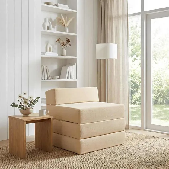 vidaXL Samlebar Sofa Seng 2-personers, Cremefarvet, 70x60x63 cm