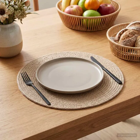 vidaXL Jute dækkeservietter 6 stk. - Naturfarvet 30 cm