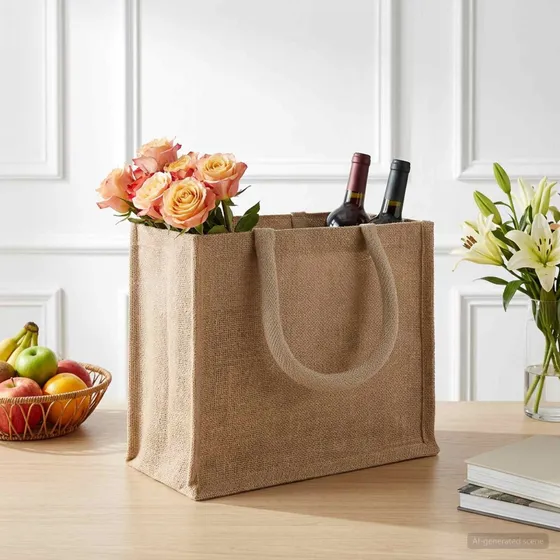 vidaXL Jute tasker 5 stk. Naturfarvet 26 x 22 x 14 cm