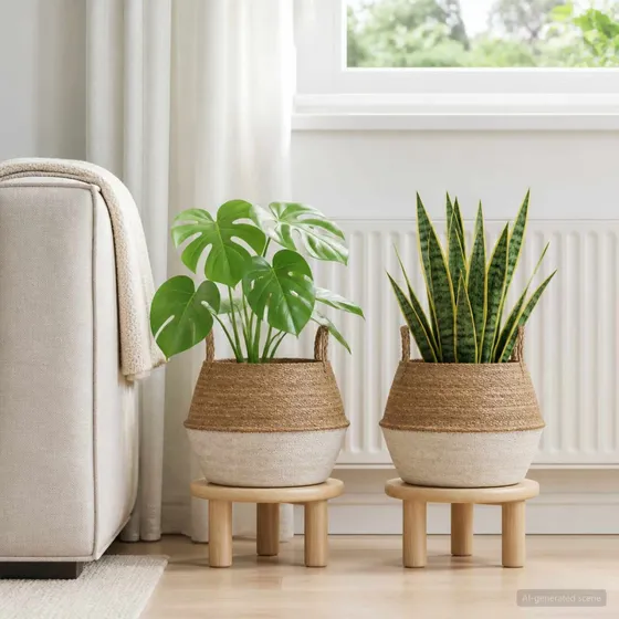 vidaXL Plantekrukke med håndtag 2 stk. Hvid Ø 45 x 36 cm Søgræs