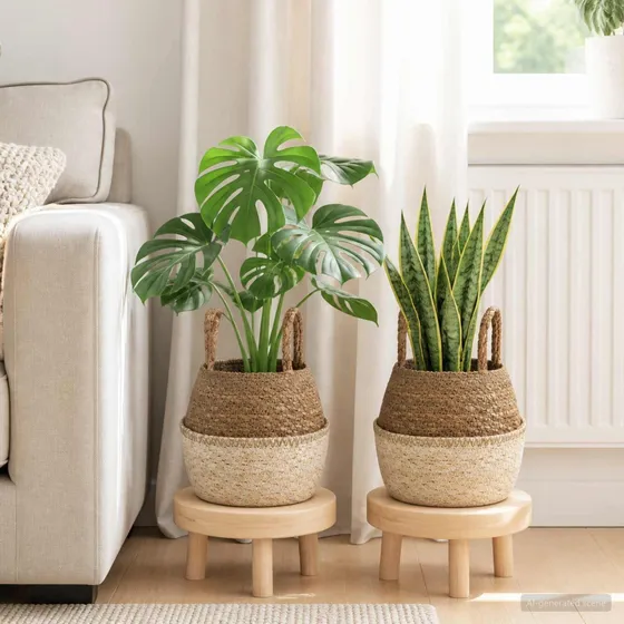 vidaXL Plantekrukke med håndtag 2 stk. Hvid Ø 22 x 20 cm Søgræs
