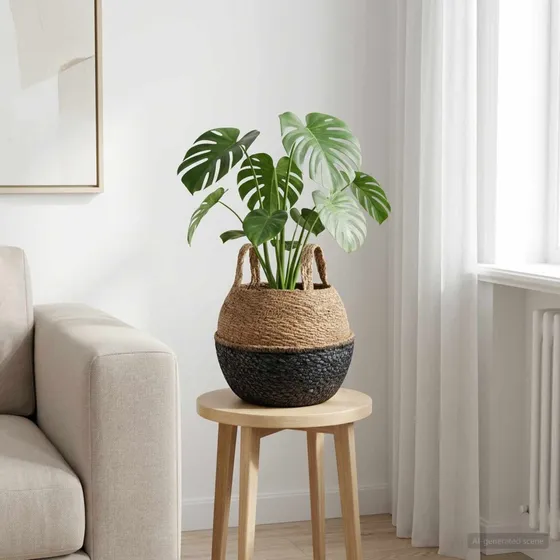 vidaXL Plantekrukke med håndtag Sort Ø 22 x 20 cm i Søgræs