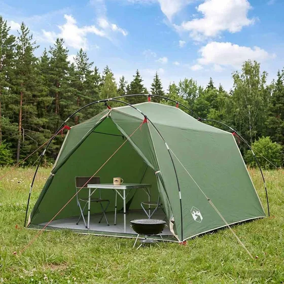 vidaXL Tunneltelt 2-personers Grøn - 185T Polyester med PU Coating