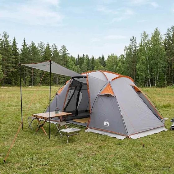 vidaXL Tunneltelt Grå og Orange 520 x 260 x 180 cm