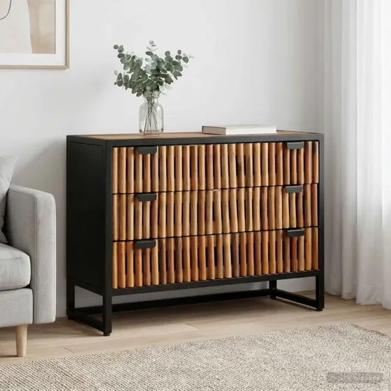 vidaXL Skuffeskab i massivt mangotræ, 75 x 30 x 54 cm