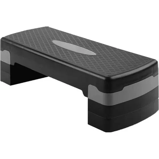 Kompakt Justerbar Aerobic Step - 10/15/20 cm, Sort-Grå