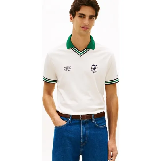 V-neck Pique Relaxed Fit Polo