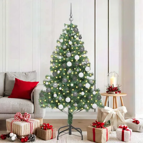 vidaXL Juletræ Grøn 180 cm PVC med LED