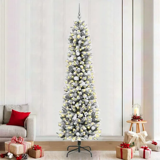 vidaXL Kunstigt Juletræ Hvidt 240 cm med LED