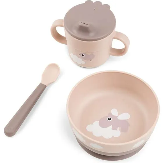 Done by Deer Foodie Første Spisesæt Happy Clouds, Pudder (skål 12,5 cm)