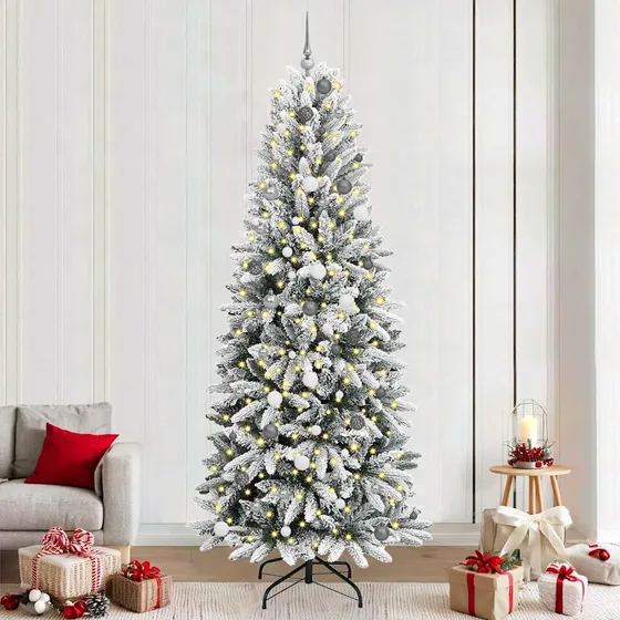 vidaXL Kunstigt Juletræ Hvidt 240 cm med PE & PVC