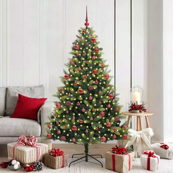 vidaXL Kunstigt Juletræ 180 cm med 300 LED - Grøn