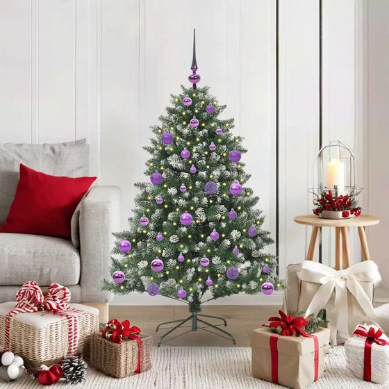 vidaXL Kunstigt Juletræ 120 cm Grøn med LED-lys