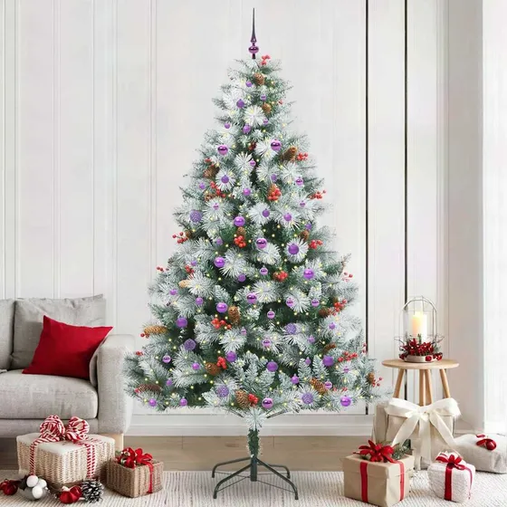 vidaXL Kunstigt Juletræ Grøn/Hvid 240 cm