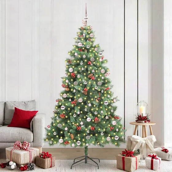 vidaXL Kunstigt juletræ 240 cm med 300 LED - Grøn