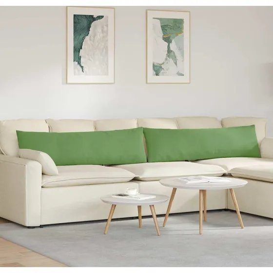 vidaXL Sofapuder 2 stk. Lysegrøn 145 x 40 cm Velour