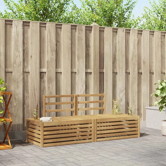 vidaXL Udendørs sofagruppe 3 stk, hvid, 182,5 x 63 x 73 cm