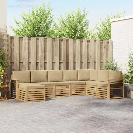 vidaXL Udendørs sofagruppe 8 stk. - Hvid og Beige