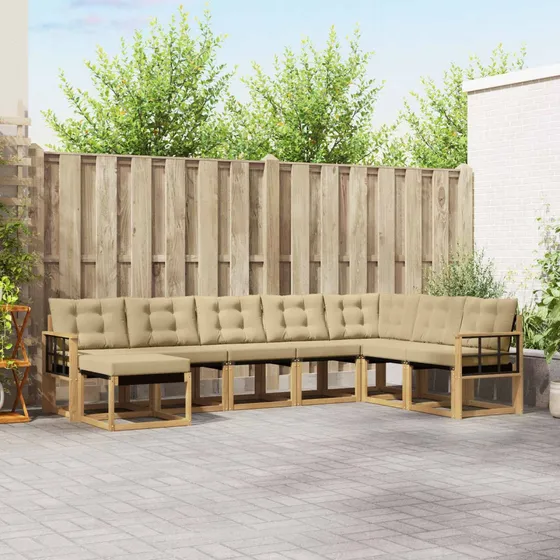vidaXL Udendørs sofagruppe 8 stk. Hvid og Beige