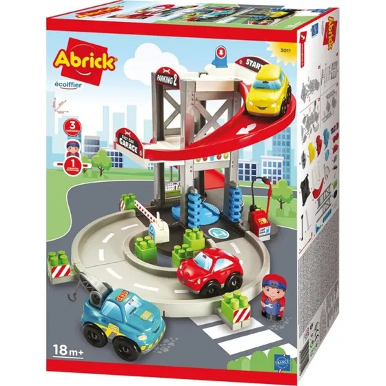 Ecoiffier Abrick Parkeringshus med 3 Biler