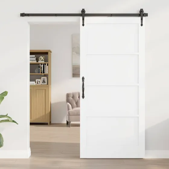 vidaXL Indvendig Skydedør 93 x 202 cm Krydsfinér Hvid