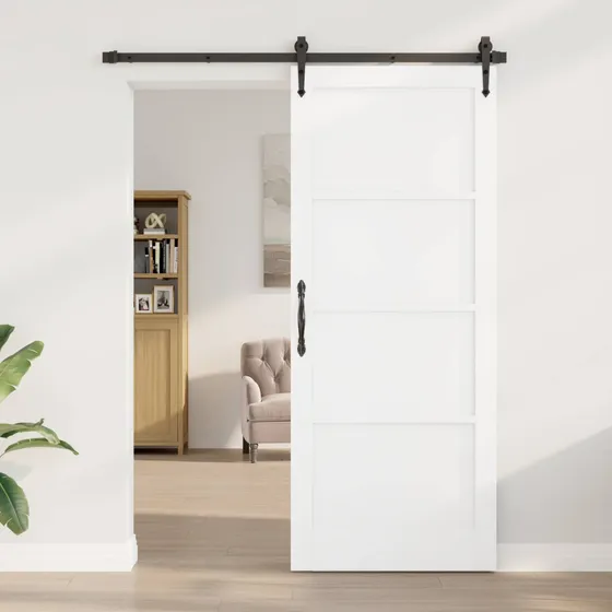 vidaXL Indvendig Skydedør 86 x 211 cm Hvid Krydsfinér
