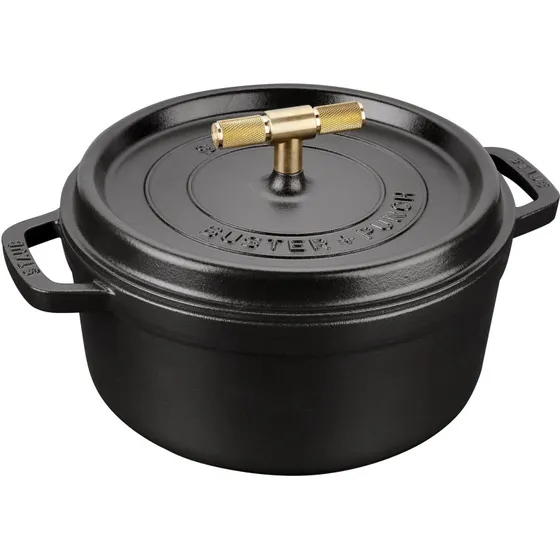 Staub x Buster+Punch 24 cm kokotte - sort, messingknop