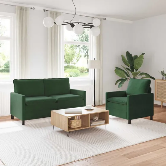 vidaXL Sofa Sæt 2 stk. Jungle Grøn Corduroy