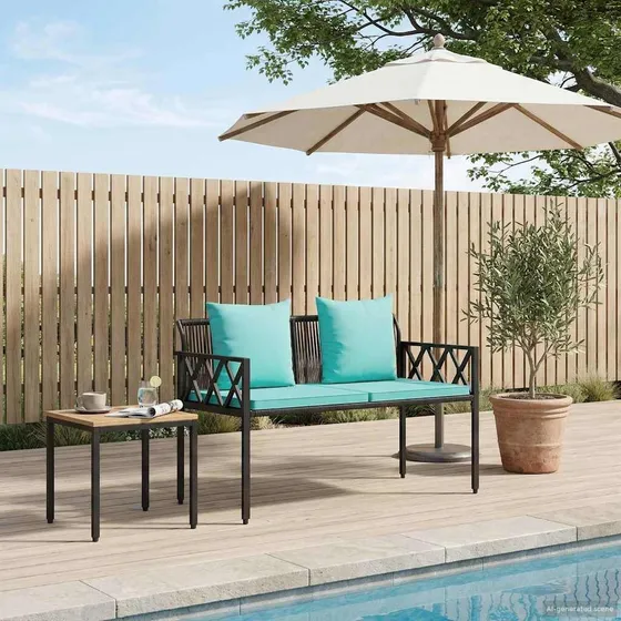 vidaXL Udendørs 2-personers bænk i polyrattan, 116 x 56 x 75 cm