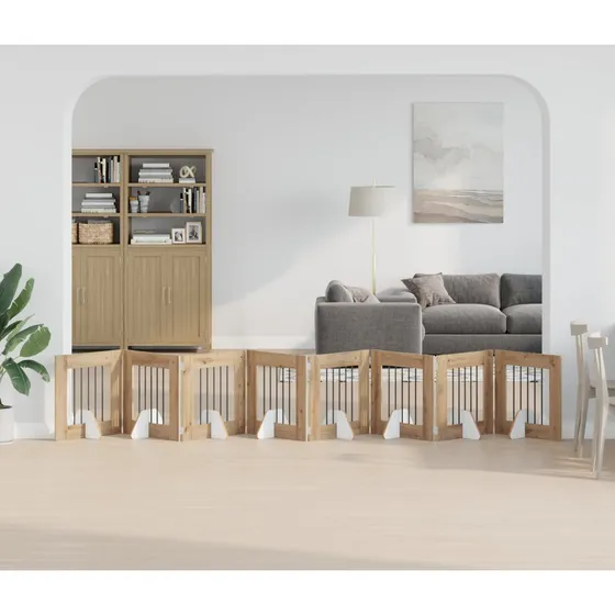 vidaXL Sammenklappeligt hundegitter 8 stk. Artisan-eg