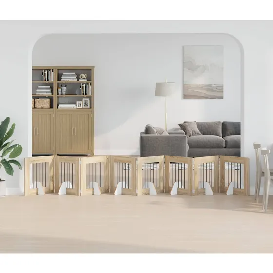 vidaXL Sammenklappeligt hundegitter 8 stk. Sonoma-eg 60 cm