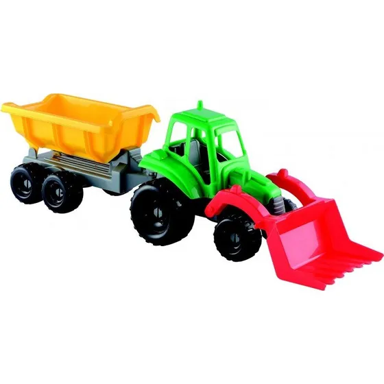 Ecoiffier Traktor med frontlæsser og trailer