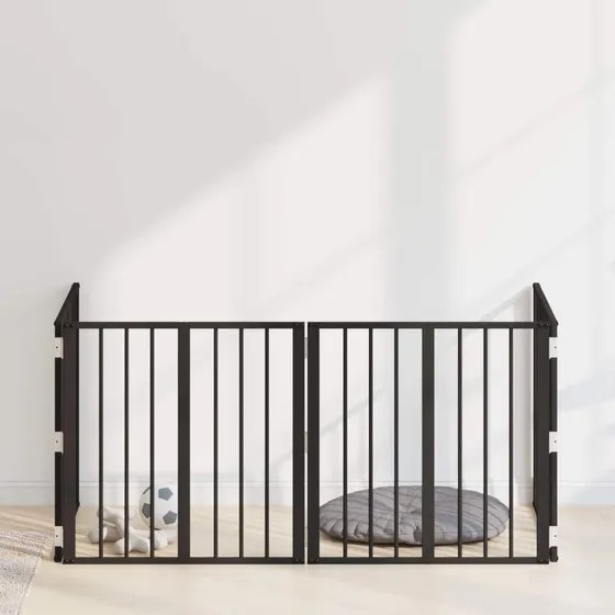 vidaXL Hundedør 4 stk. Sort 60 x 60 cm Galvaniseret stål