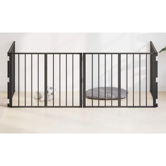 vidaXL Hundedør 4 stk. Sort 80 x 60 cm Galvaniseret stål