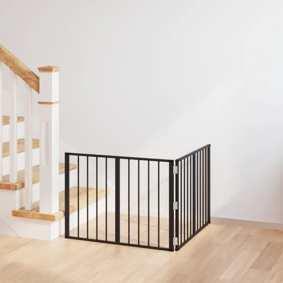 vidaXL Hundedør 2 stk. Sort 80 x 60 cm Galvaniseret stål