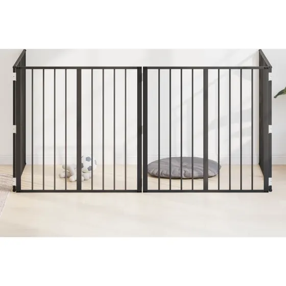 vidaXL Hundedør 4 stk. Sort 80 x 80 cm Galvaniseret stål