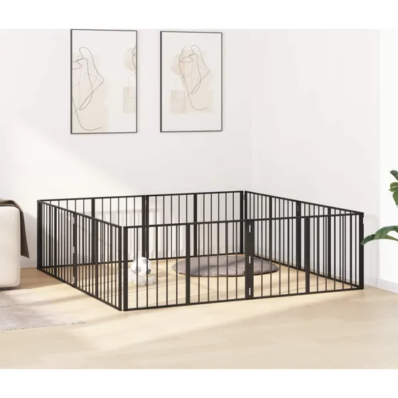 vidaXL Hundedør 8 stk. Sort 100 x 60 cm i galvaniseret stål