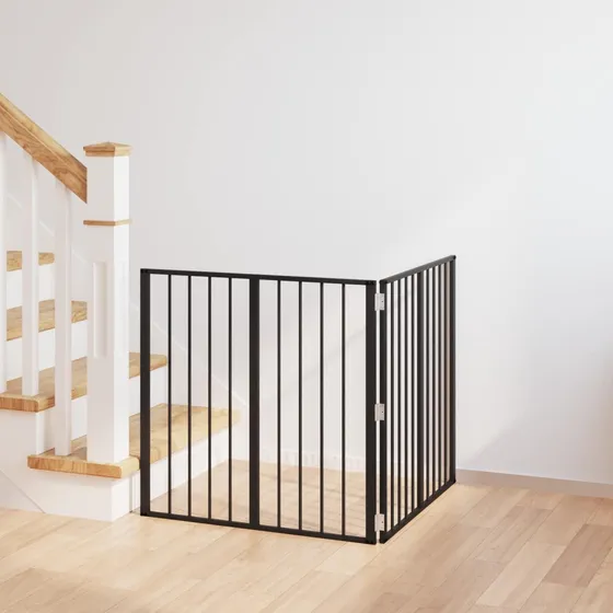 vidaXL Hundedør 2 stk. Sort 80 x 80 cm Galvaniseret stål