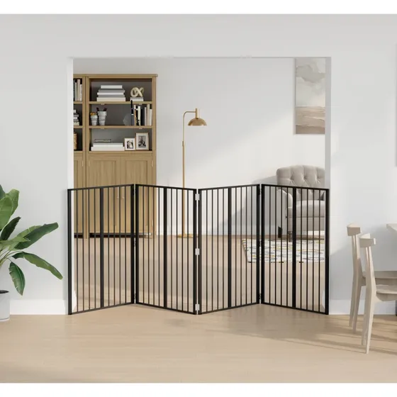 vidaXL Hundedør 4 stk. Sort 80 x 100 cm Galvaniseret stål